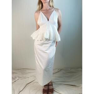 THE JETSET DIARIES After Forever Halter Ruffle Flounce Maxi Dress NWT US MEDIUM